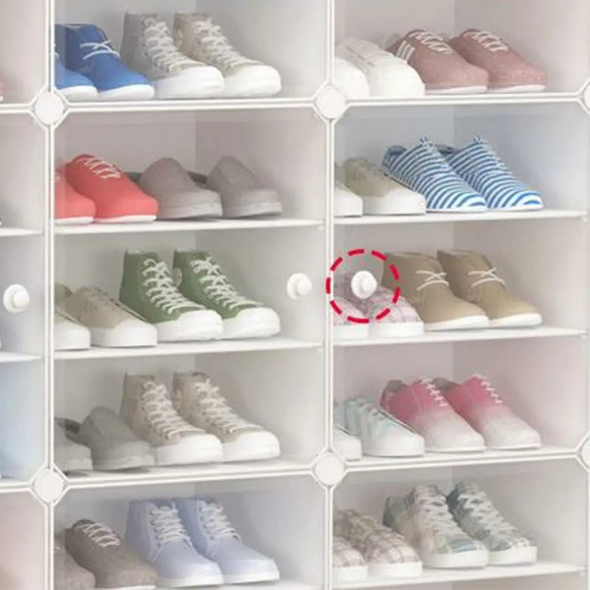 Adjustable Plastic Hallway White Medium Shoe Storage Image - 17