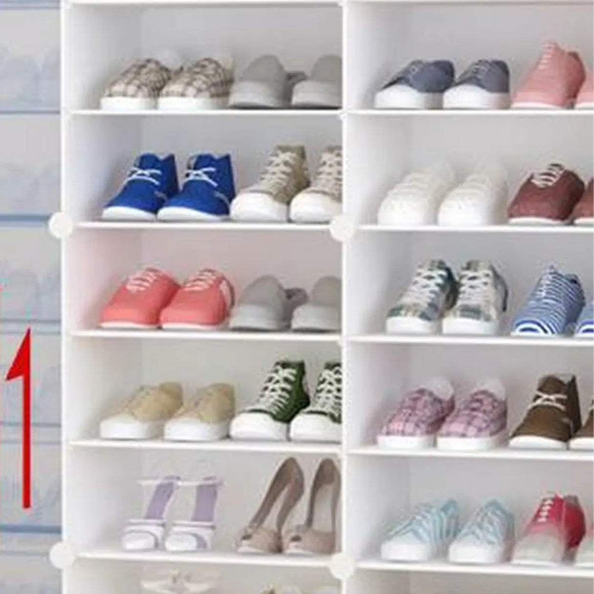 Adjustable Plastic Hallway White Medium Shoe Storage Image - 21