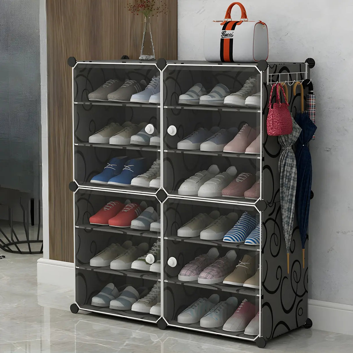 Adjustable Plastic Hallway White Medium Shoe Storage Image - 26