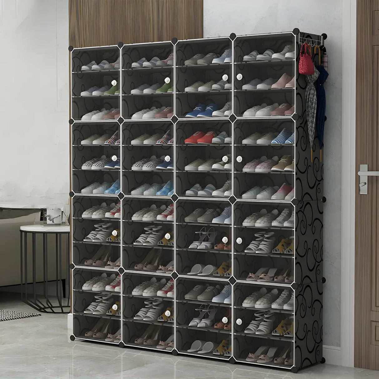 Adjustable Plastic Hallway White Medium Shoe Storage Image - 30