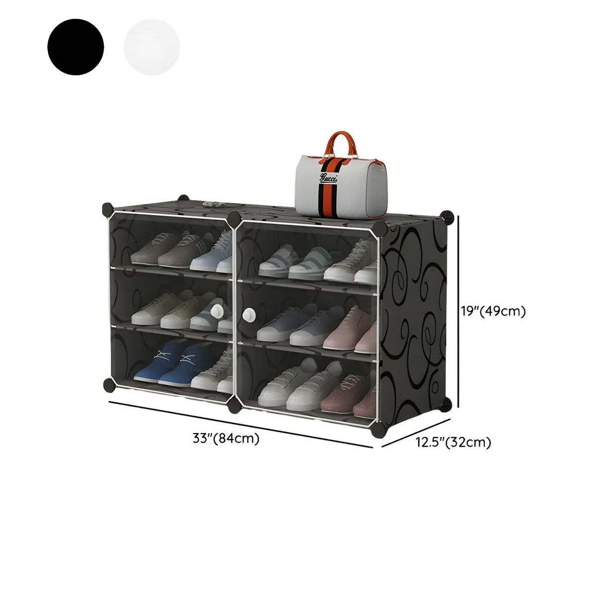 Adjustable Plastic Hallway White Medium Shoe Storage Image - 39