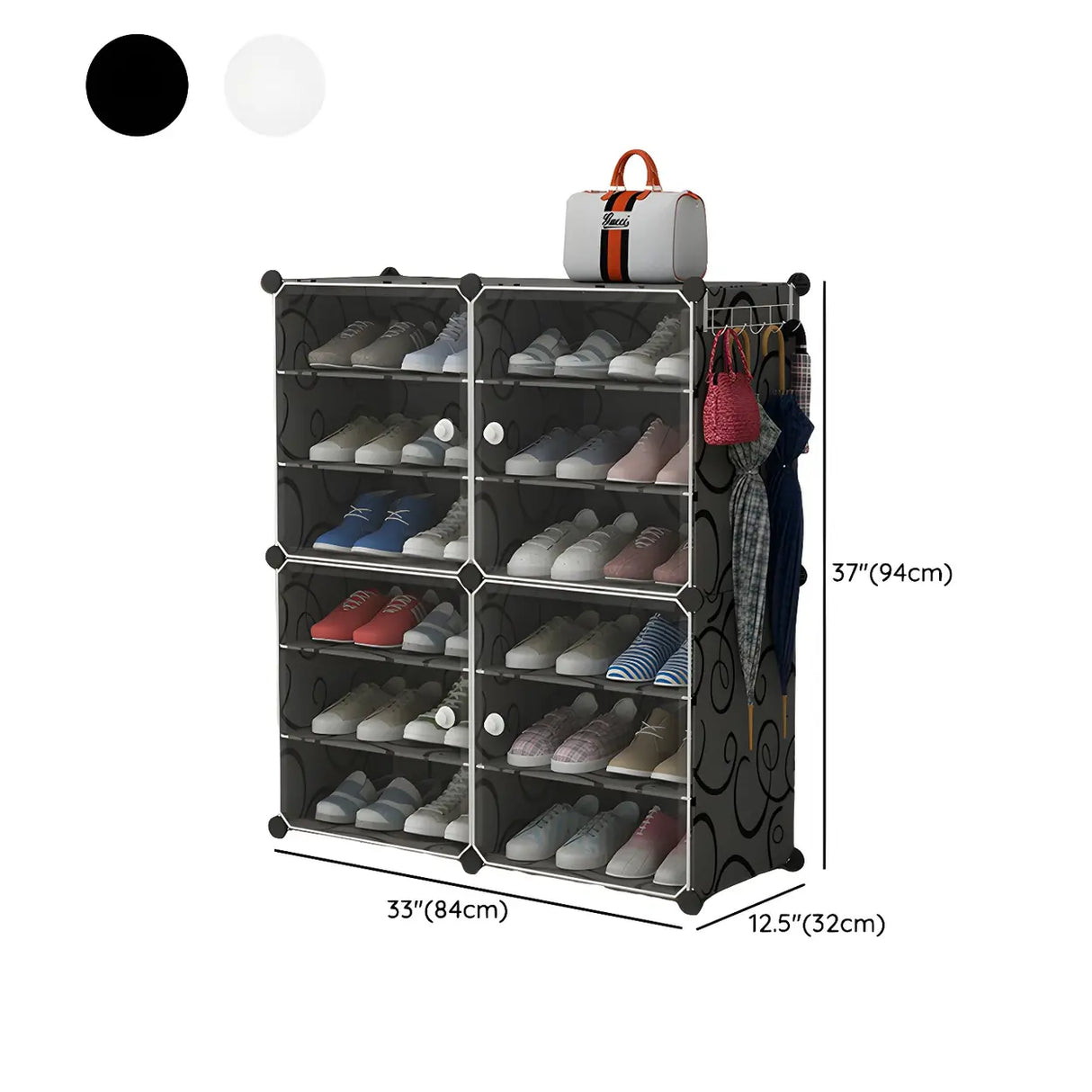 Adjustable Plastic Hallway White Medium Shoe Storage Image - 40