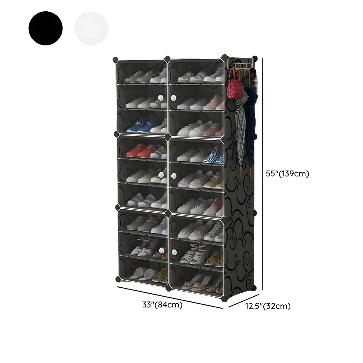 Adjustable Plastic Hallway White Medium Shoe Storage Image - 41