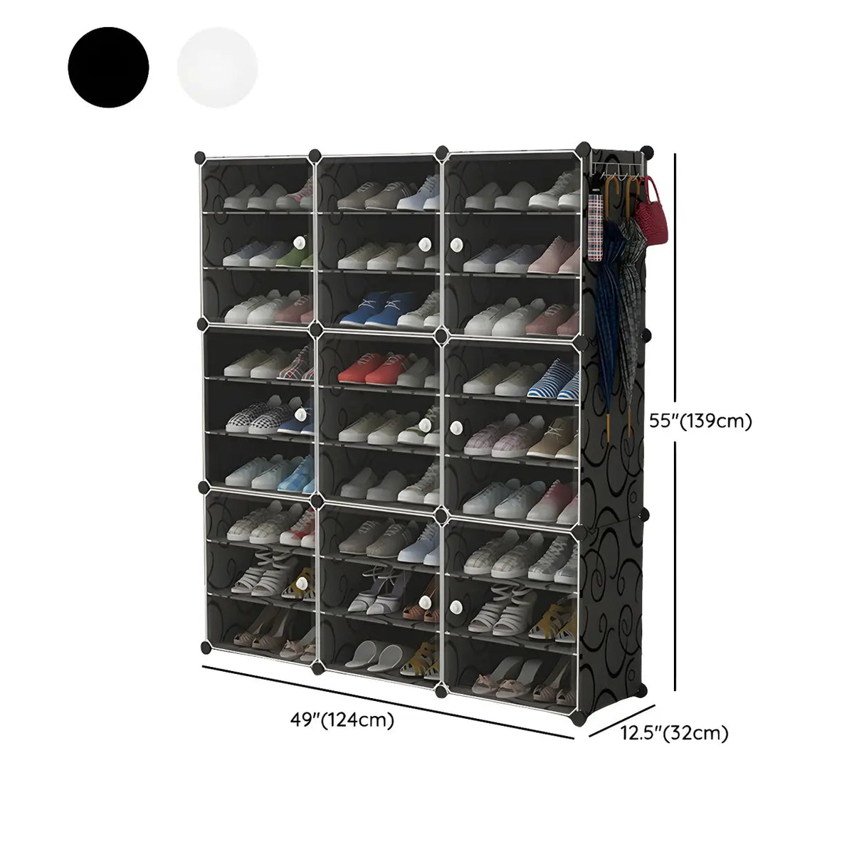 Adjustable Plastic Hallway White Medium Shoe Storage Image - 43