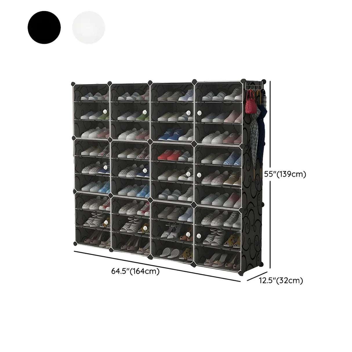 Adjustable Plastic Hallway White Medium Shoe Storage Image - 45