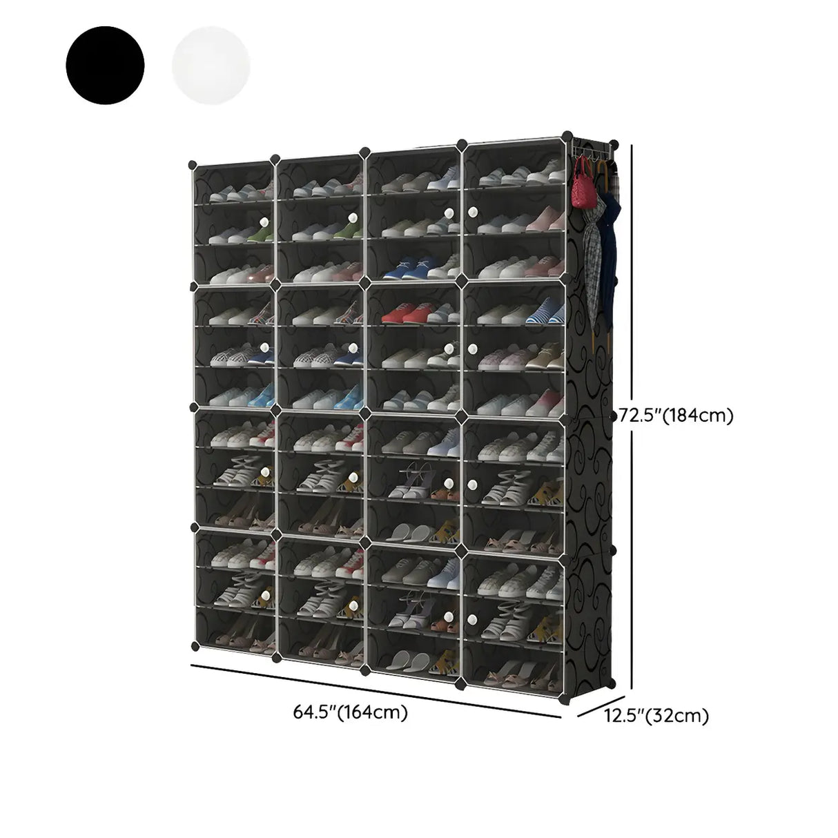 Adjustable Plastic Hallway White Medium Shoe Storage Image - 46