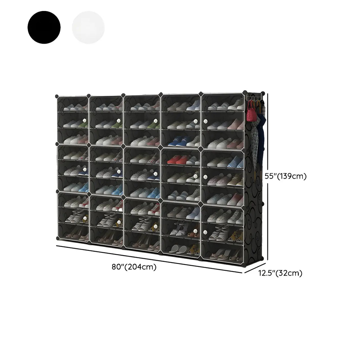 Adjustable Plastic Hallway White Medium Shoe Storage Image - 48