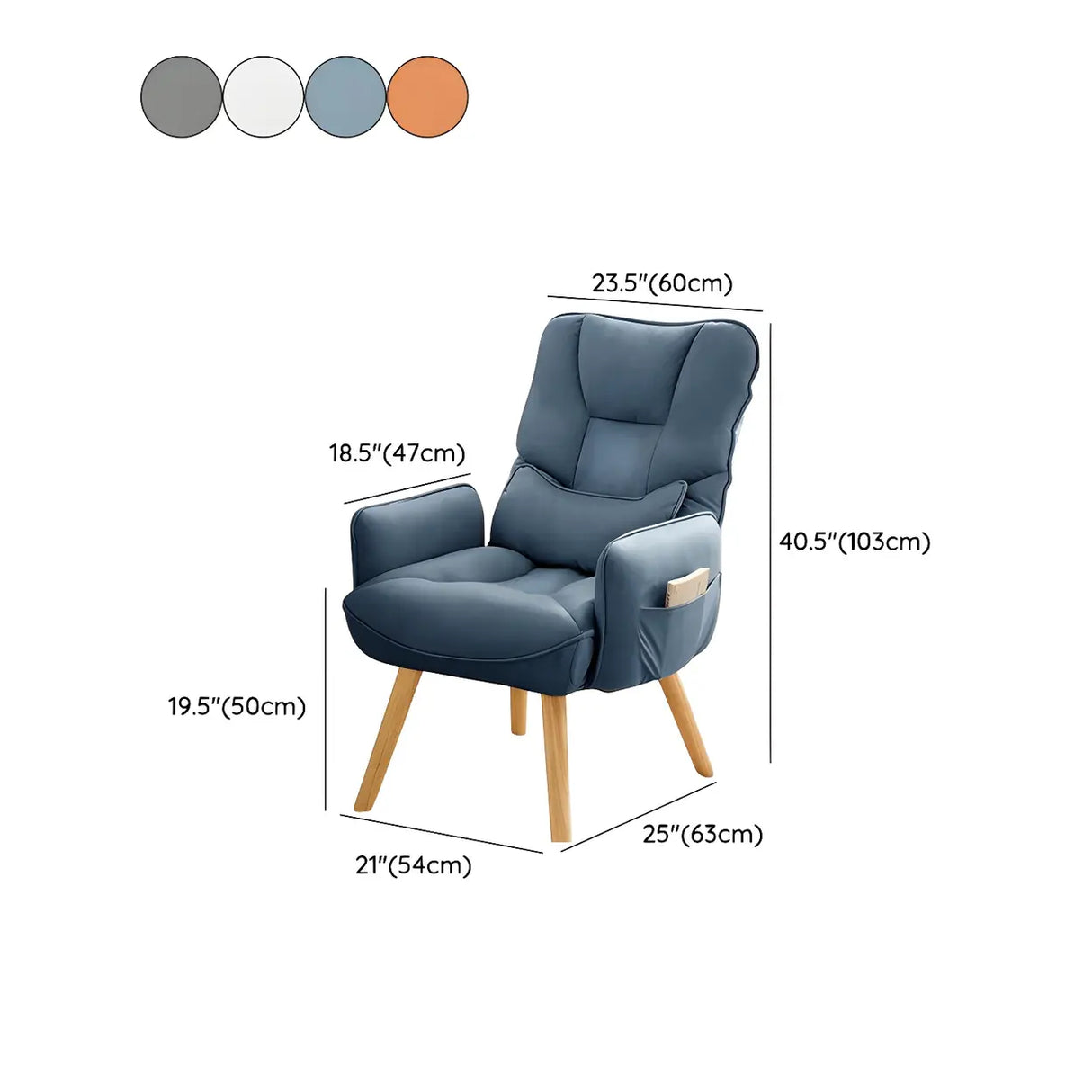 Adjustable Recliner Faux Leather Office Chair with Headrest Image - 20