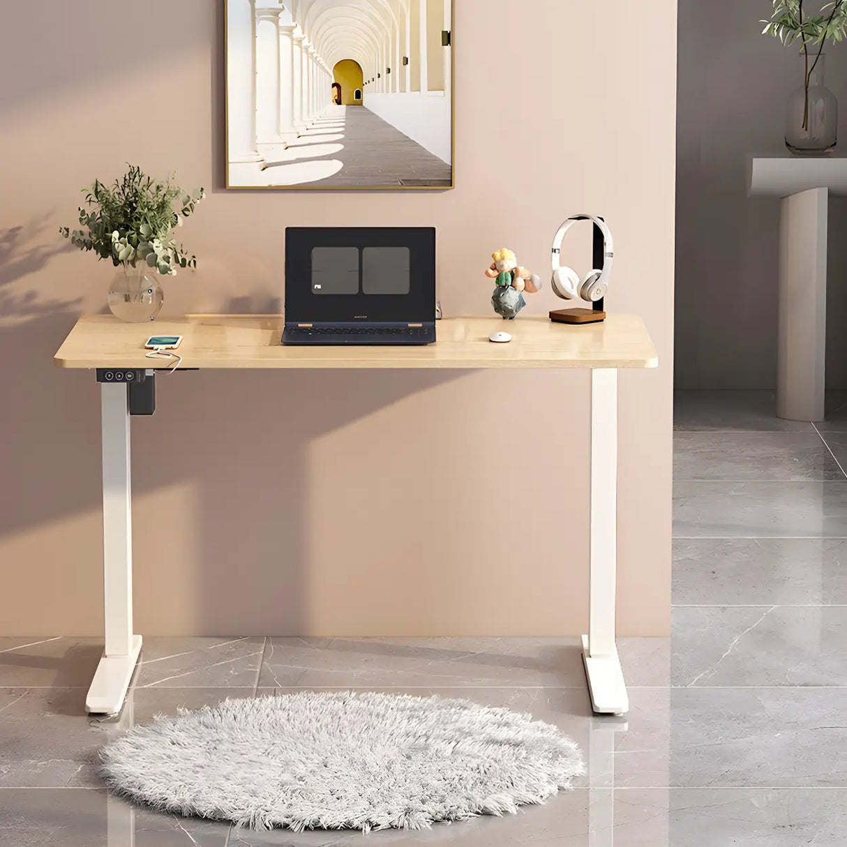 Adjustable Rectangular Steel T-Shape Standing Desk Image - 1