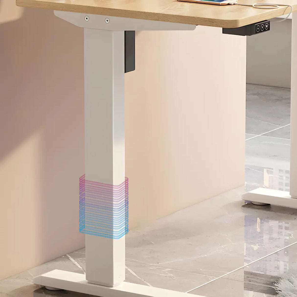 Adjustable Rectangular Steel T-Shape Standing Desk Image - 7