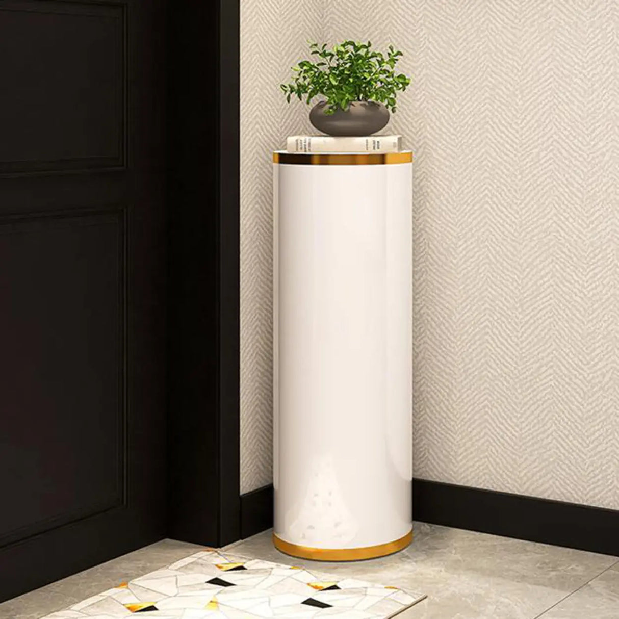 Adjustable Round Metal Corner Black Medium Shoe Rack Image - 11