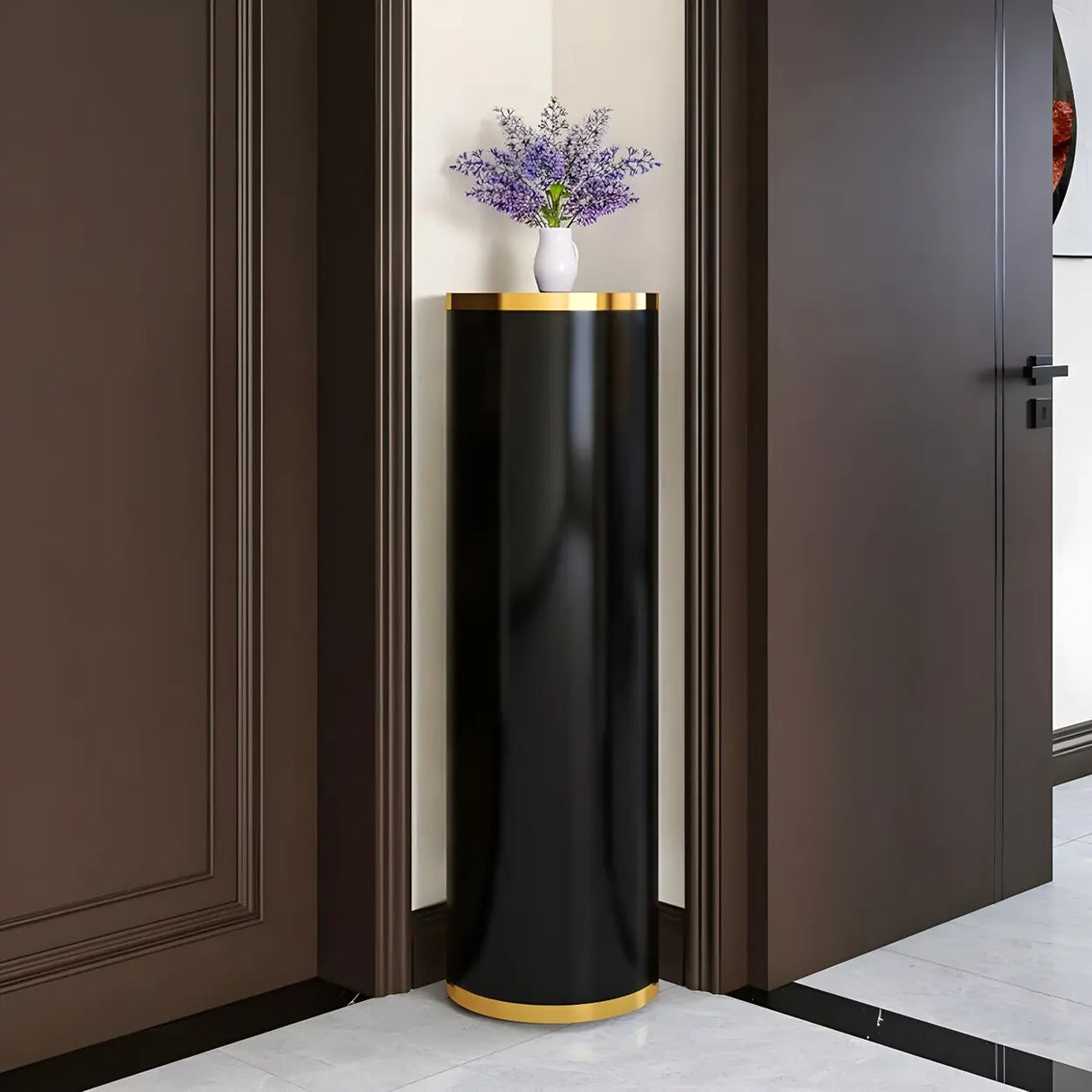 Adjustable Round Metal Corner Black Medium Shoe Rack Image - 1