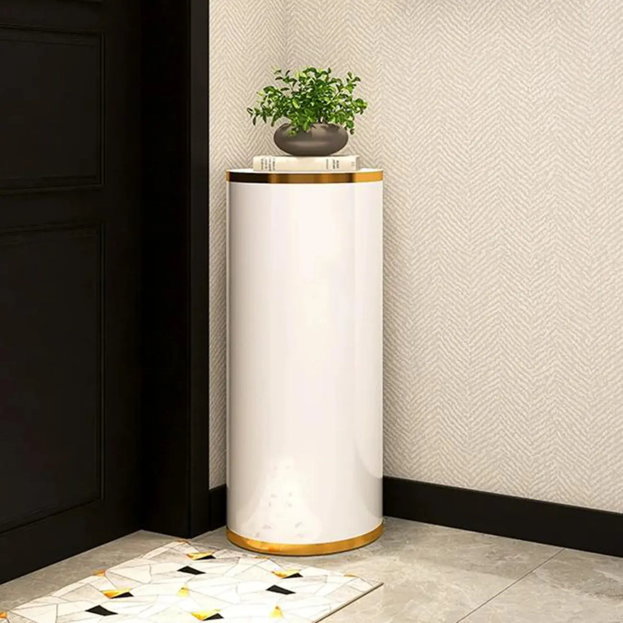 Adjustable Round Metal Corner Black Medium Shoe Rack Image - 5