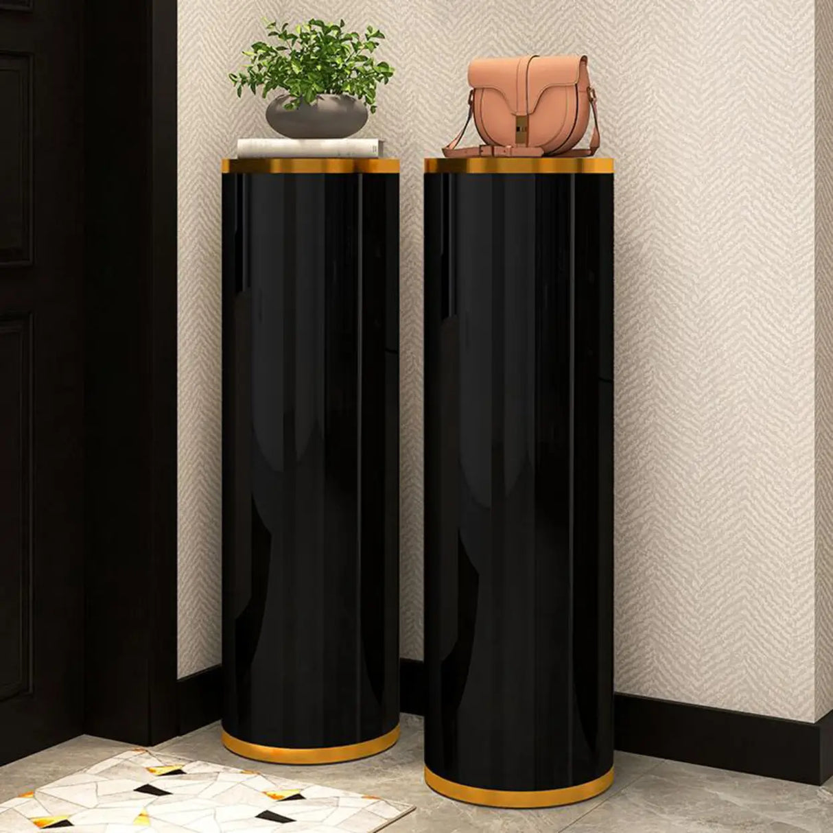 Adjustable Round Metal Corner Black Medium Shoe Rack Image - 8