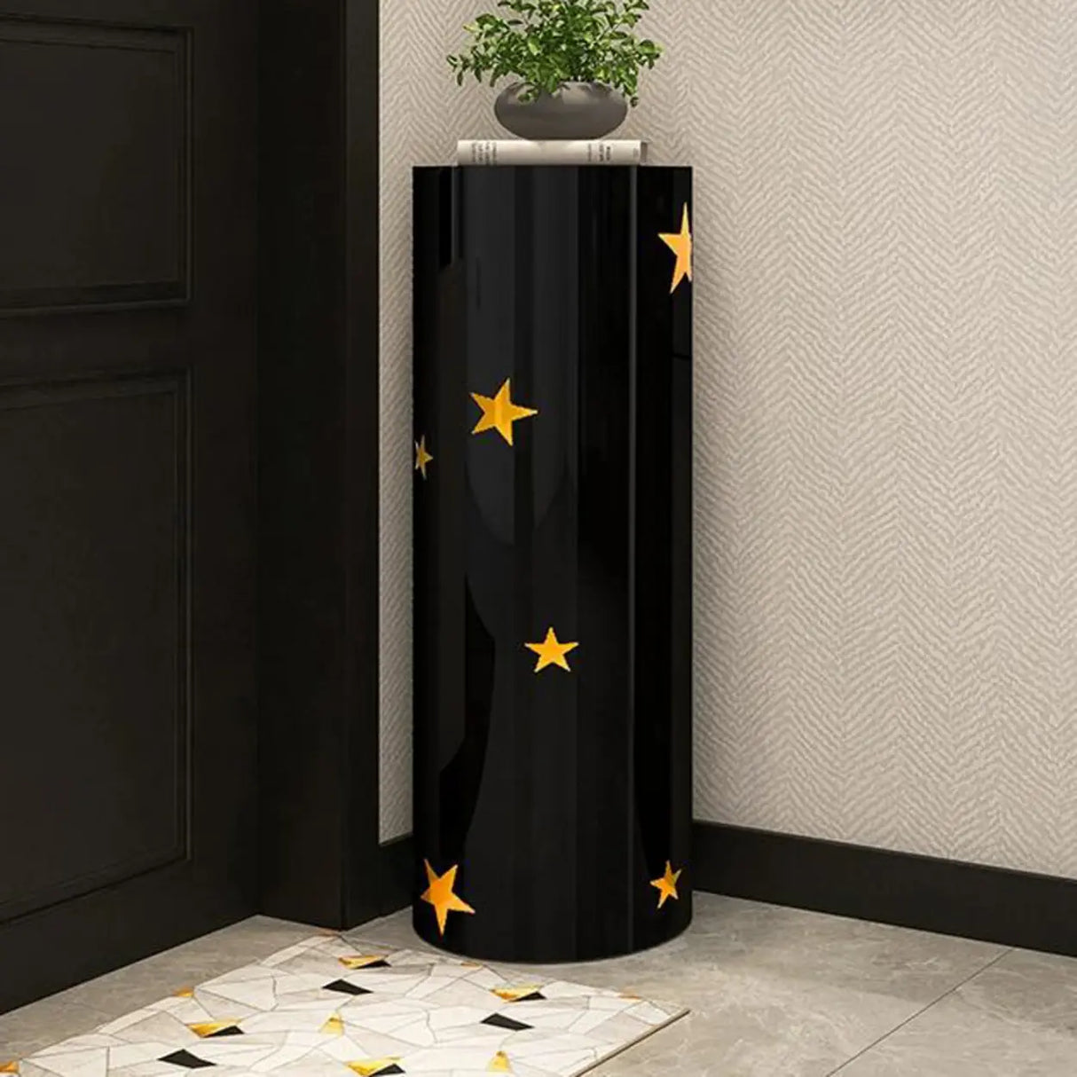 Adjustable Round Metal Corner Black Medium Shoe Rack Image - 9