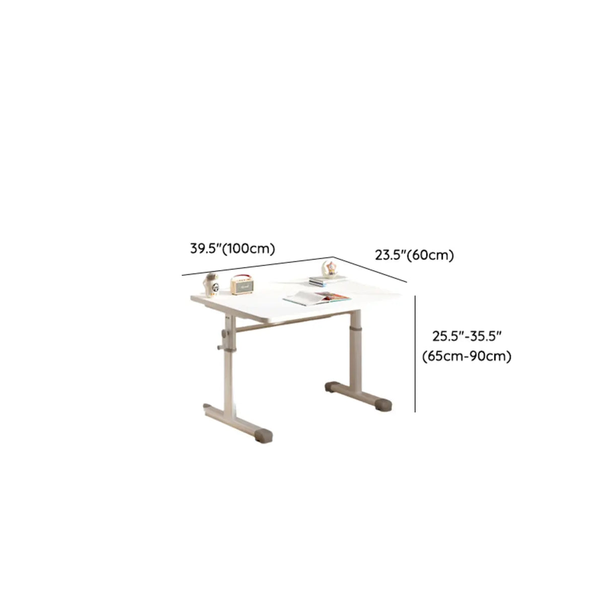 Adjustable Scratch Resistant White Wood Kids Desk Image - 13