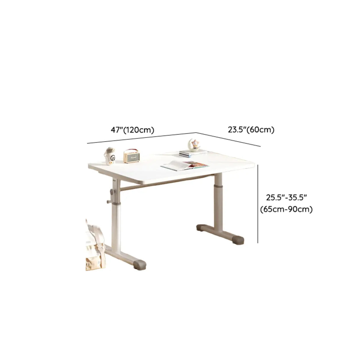Adjustable Scratch Resistant White Wood Kids Desk Image - 14