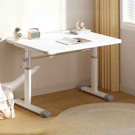 Adjustable Scratch Resistant White Wood Kids Desk Image - 2