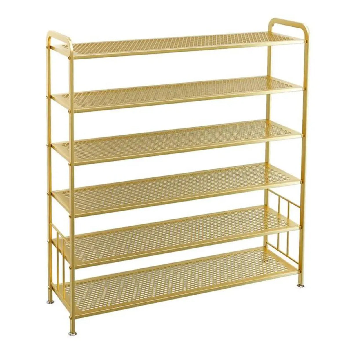 Adjustable Shelves Metal Hallway Gold Multi-tier Shoe Rack Image - 10