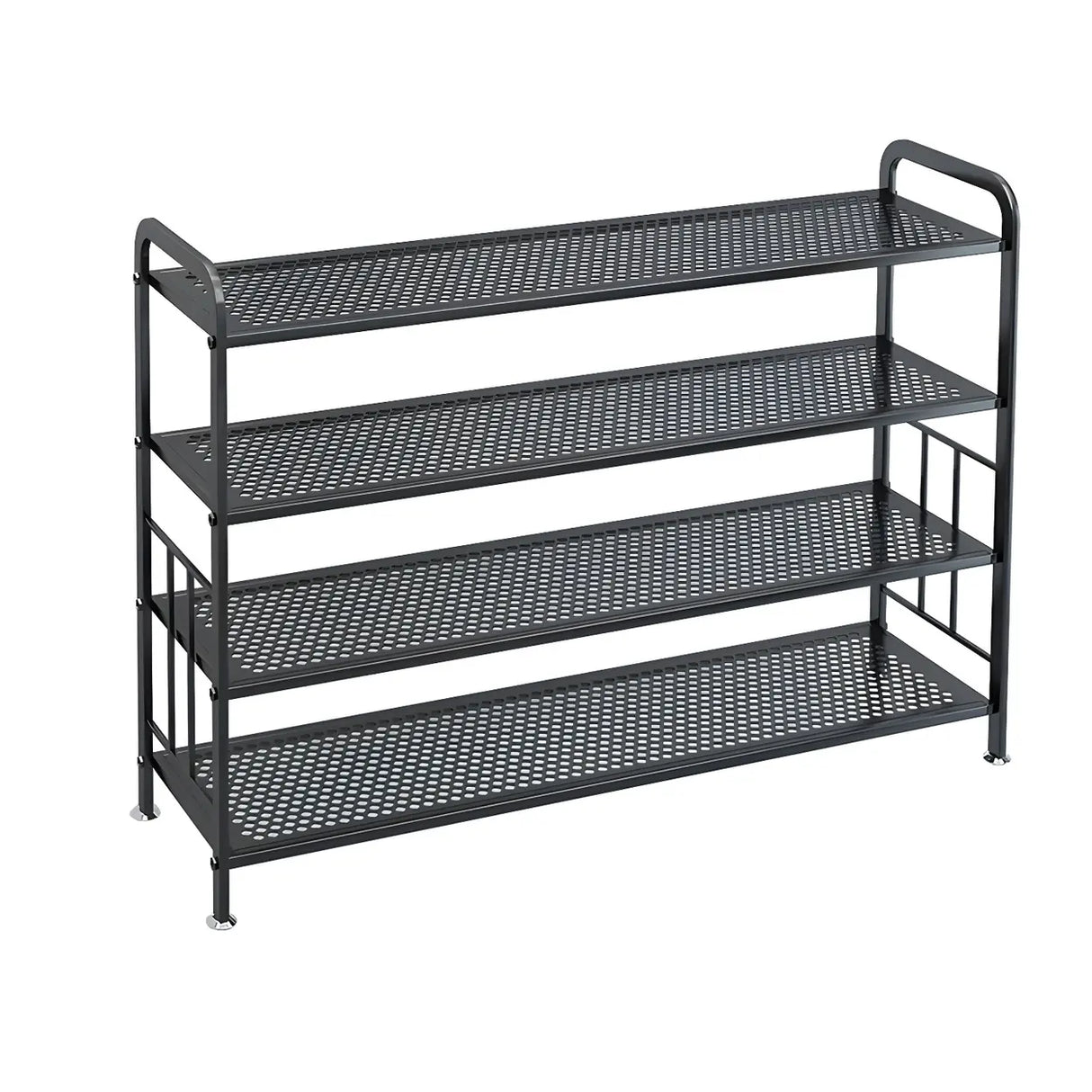 Adjustable Shelves Metal Hallway Gold Multi-tier Shoe Rack Image - 11