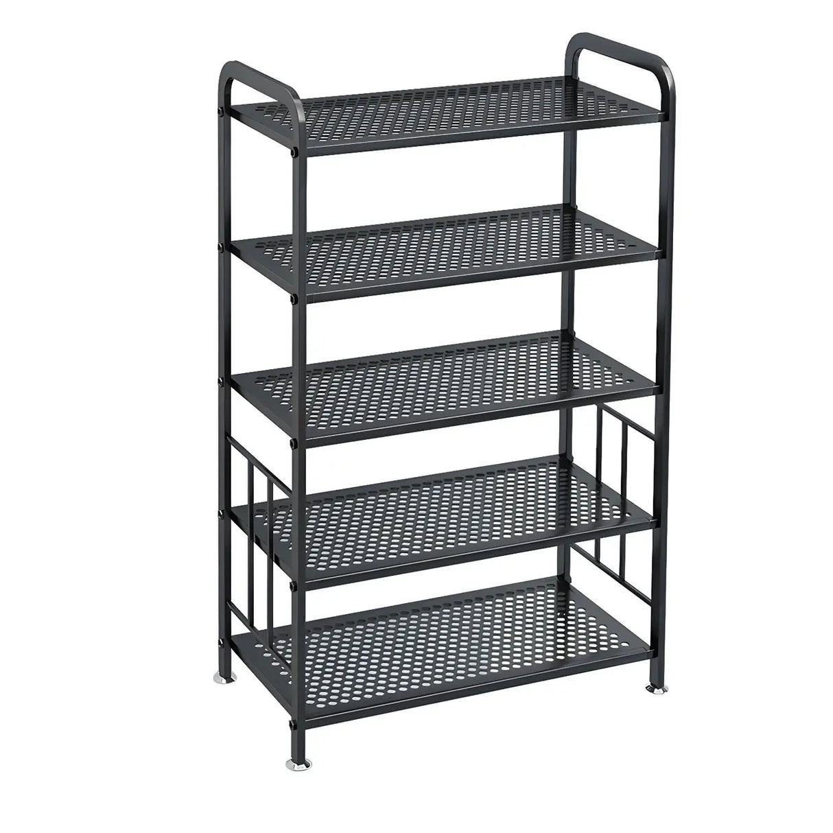 Adjustable Shelves Metal Hallway Gold Multi-tier Shoe Rack Image - 13
