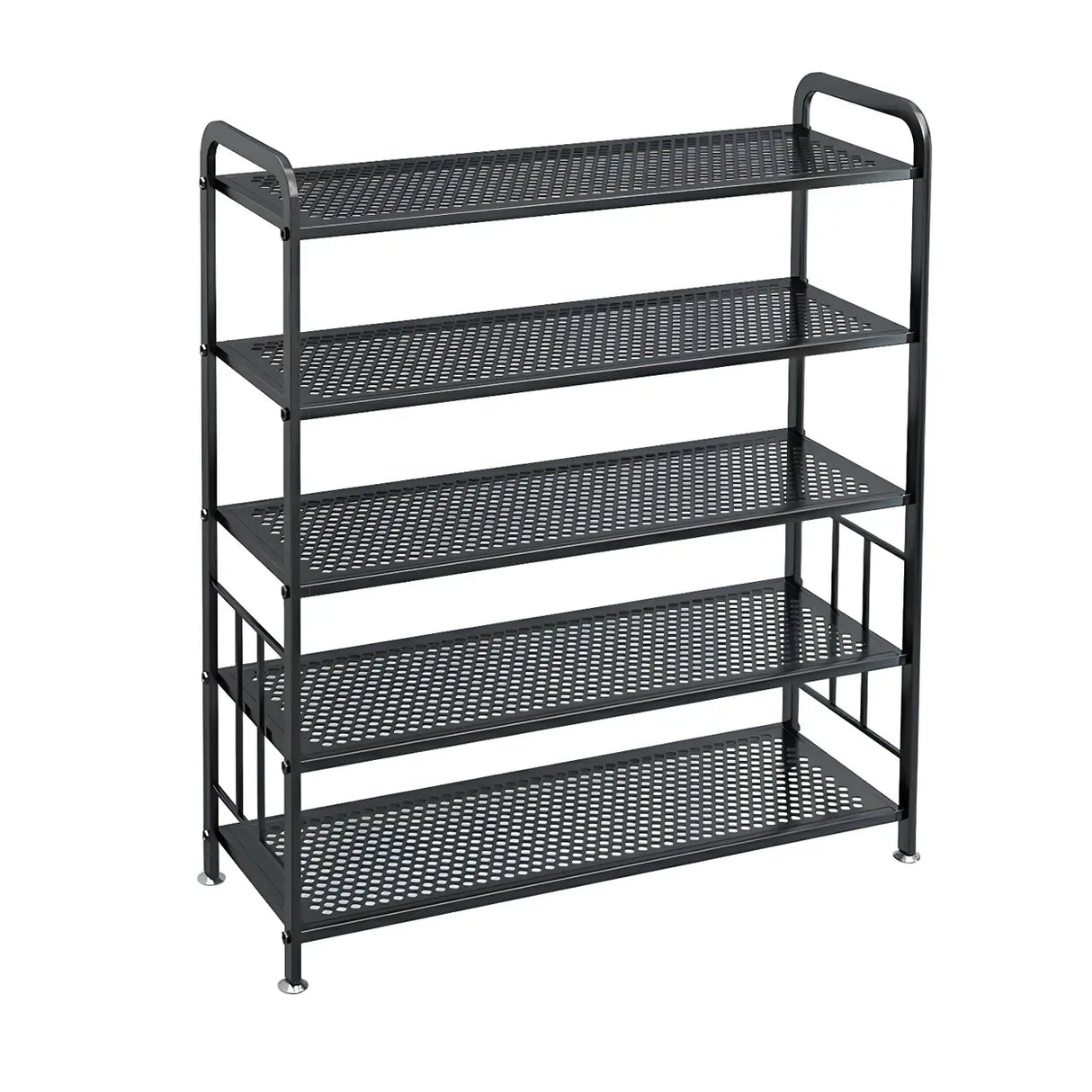 Adjustable Shelves Metal Hallway Gold Multi-tier Shoe Rack Image - 15