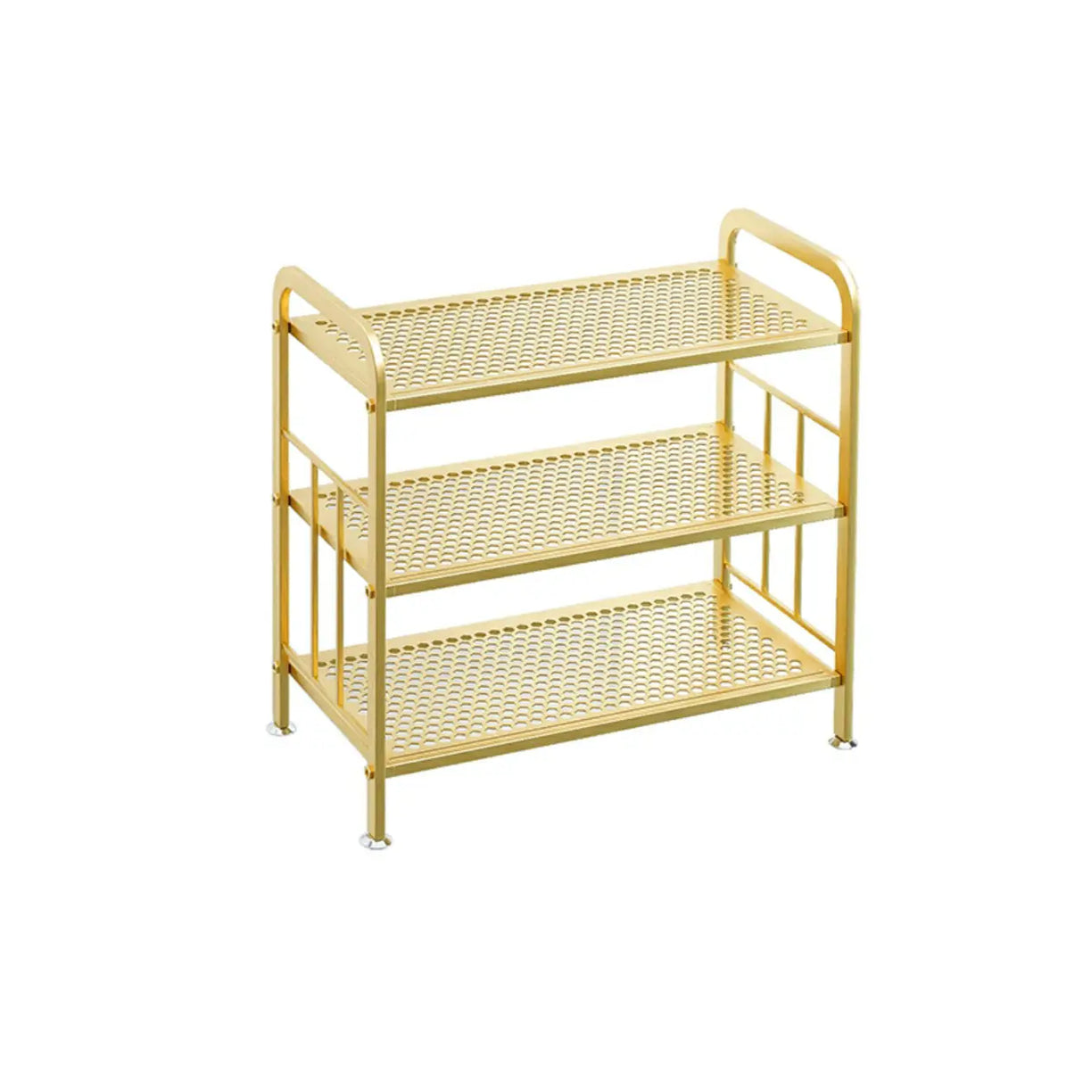 Adjustable Shelves Metal Hallway Gold Multi-tier Shoe Rack Image - 21