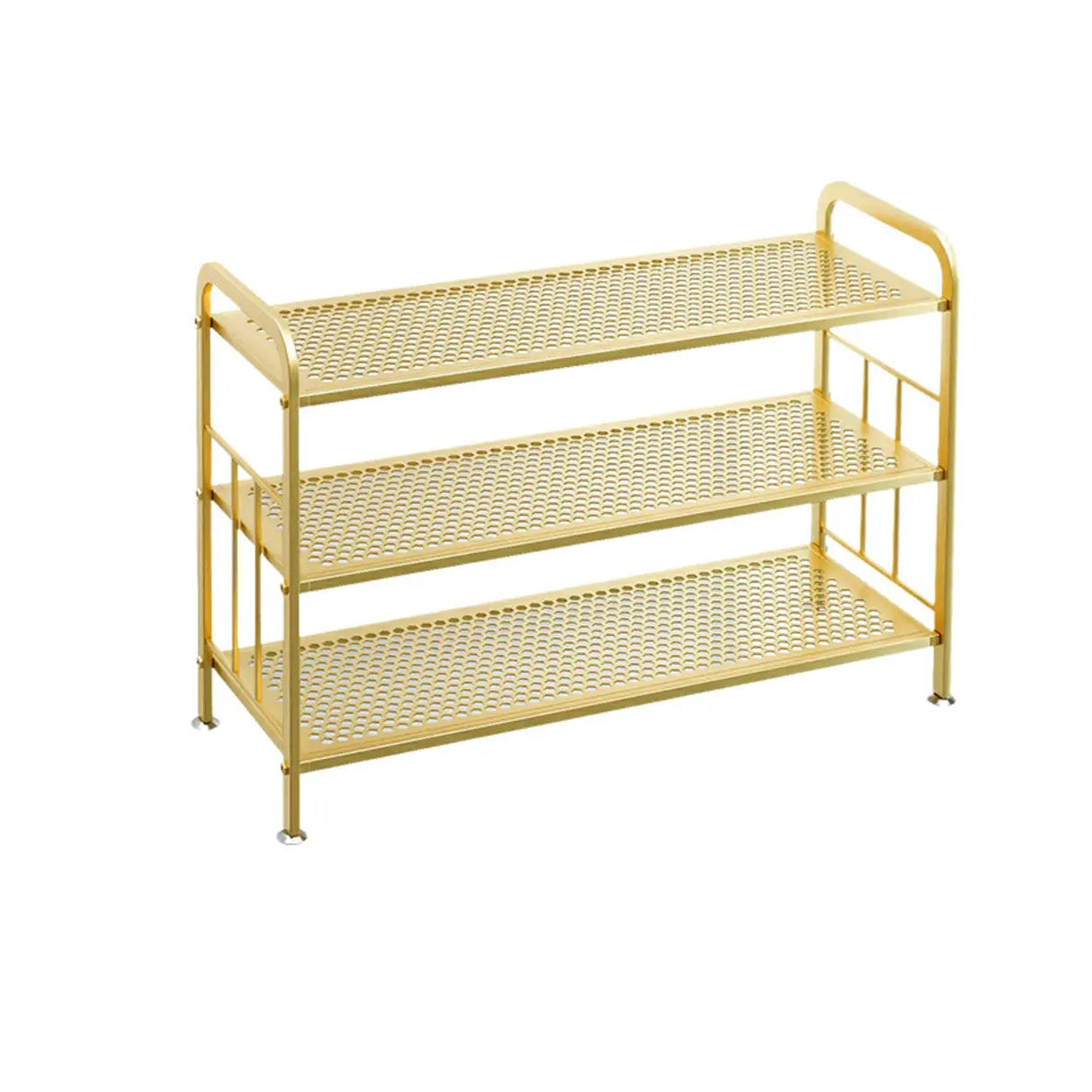 Adjustable Shelves Metal Hallway Gold Multi-tier Shoe Rack Image - 22