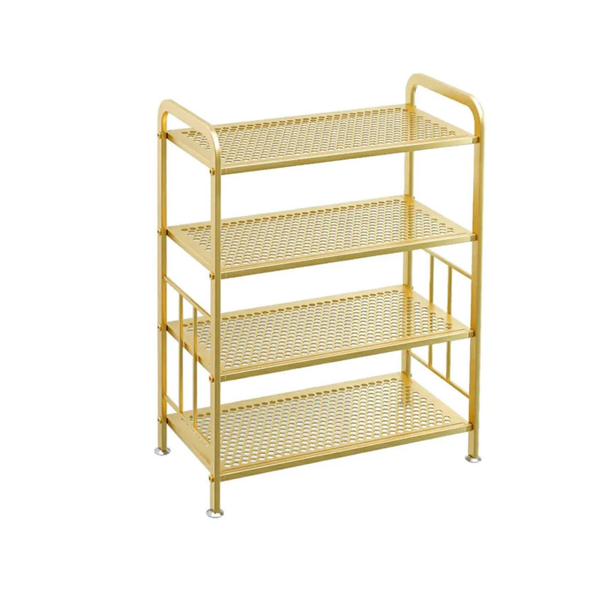 Adjustable Shelves Metal Hallway Gold Multi-tier Shoe Rack Image - 23