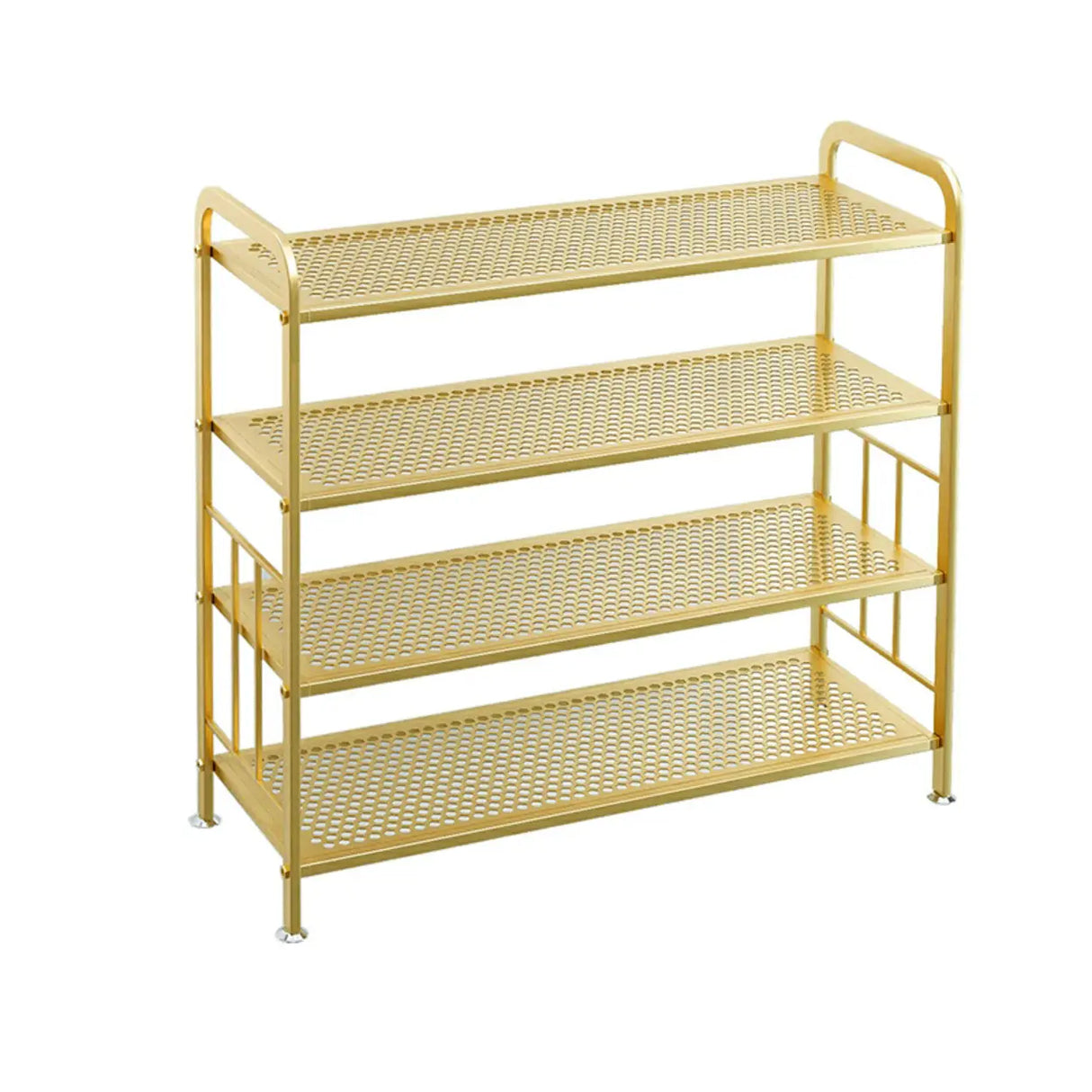 Adjustable Shelves Metal Hallway Gold Multi-tier Shoe Rack Image - 24