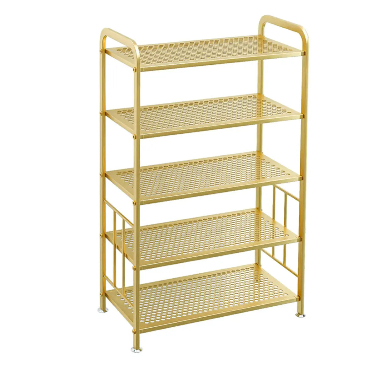 Adjustable Shelves Metal Hallway Gold Multi-tier Shoe Rack Image - 25