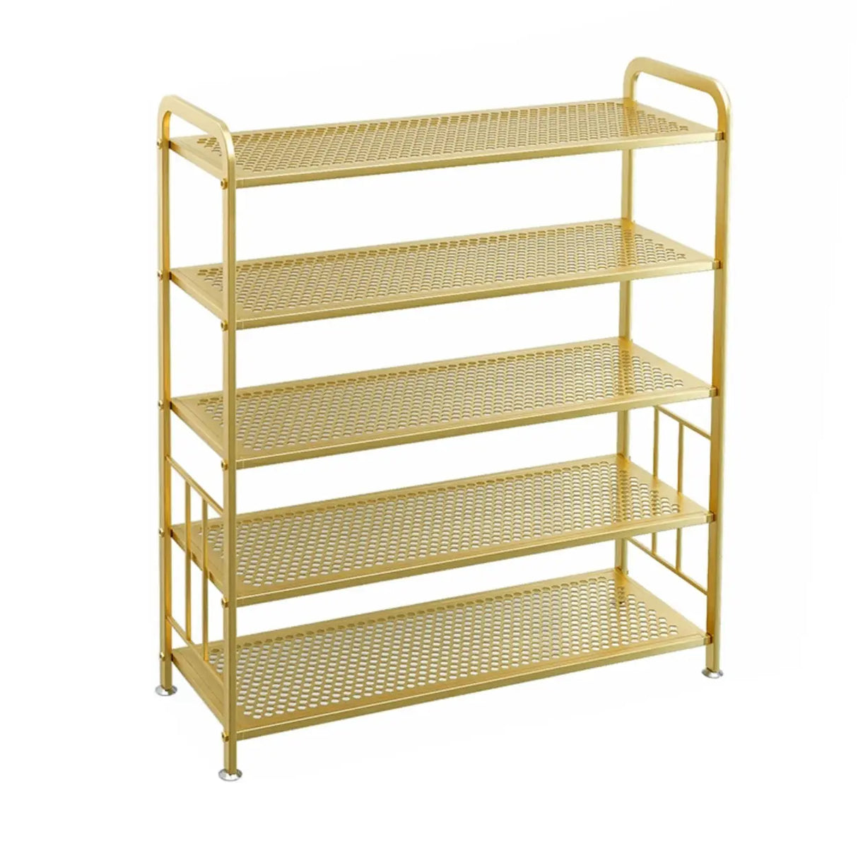 Adjustable Shelves Metal Hallway Gold Multi-tier Shoe Rack Image - 26