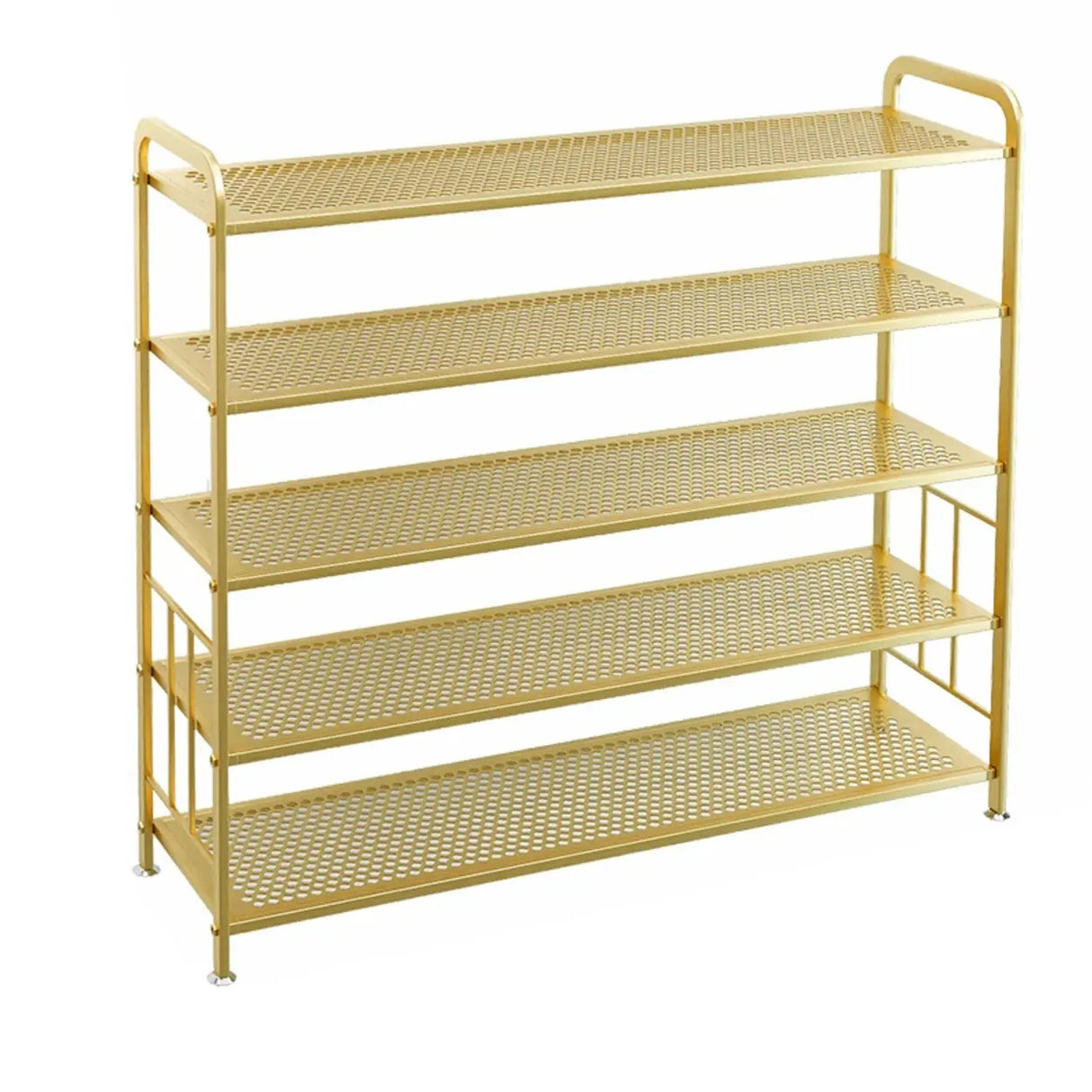 Adjustable Shelves Metal Hallway Gold Multi-tier Shoe Rack Image - 27