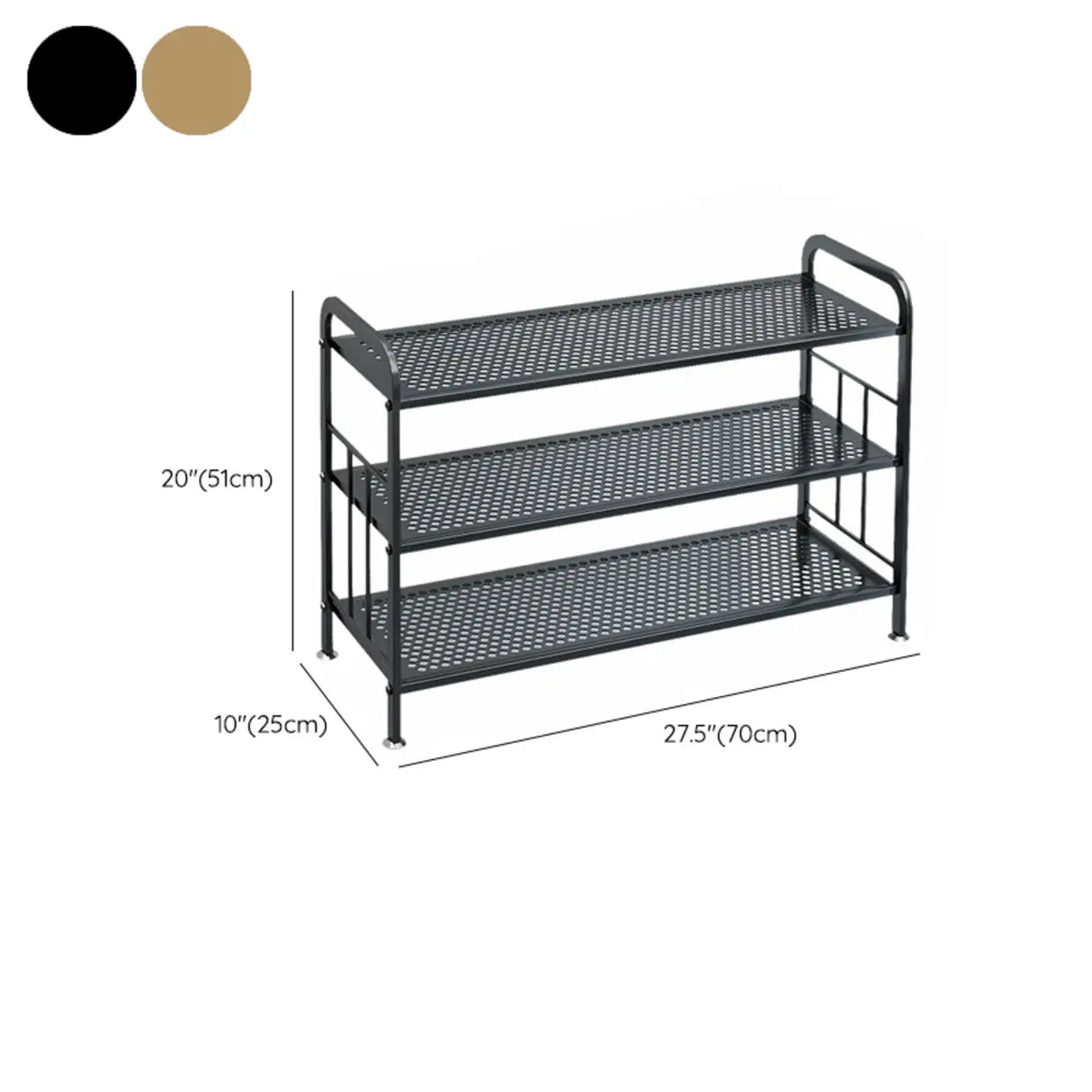 Adjustable Shelves Metal Hallway Gold Multi-tier Shoe Rack Image - 35