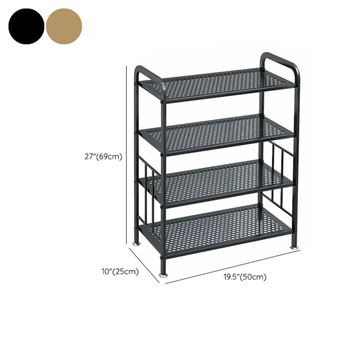 Adjustable Shelves Metal Hallway Gold Multi-tier Shoe Rack Image - 37
