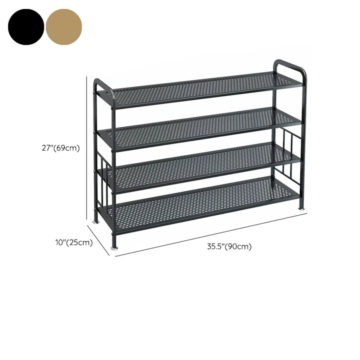 Adjustable Shelves Metal Hallway Gold Multi-tier Shoe Rack Image - 39
