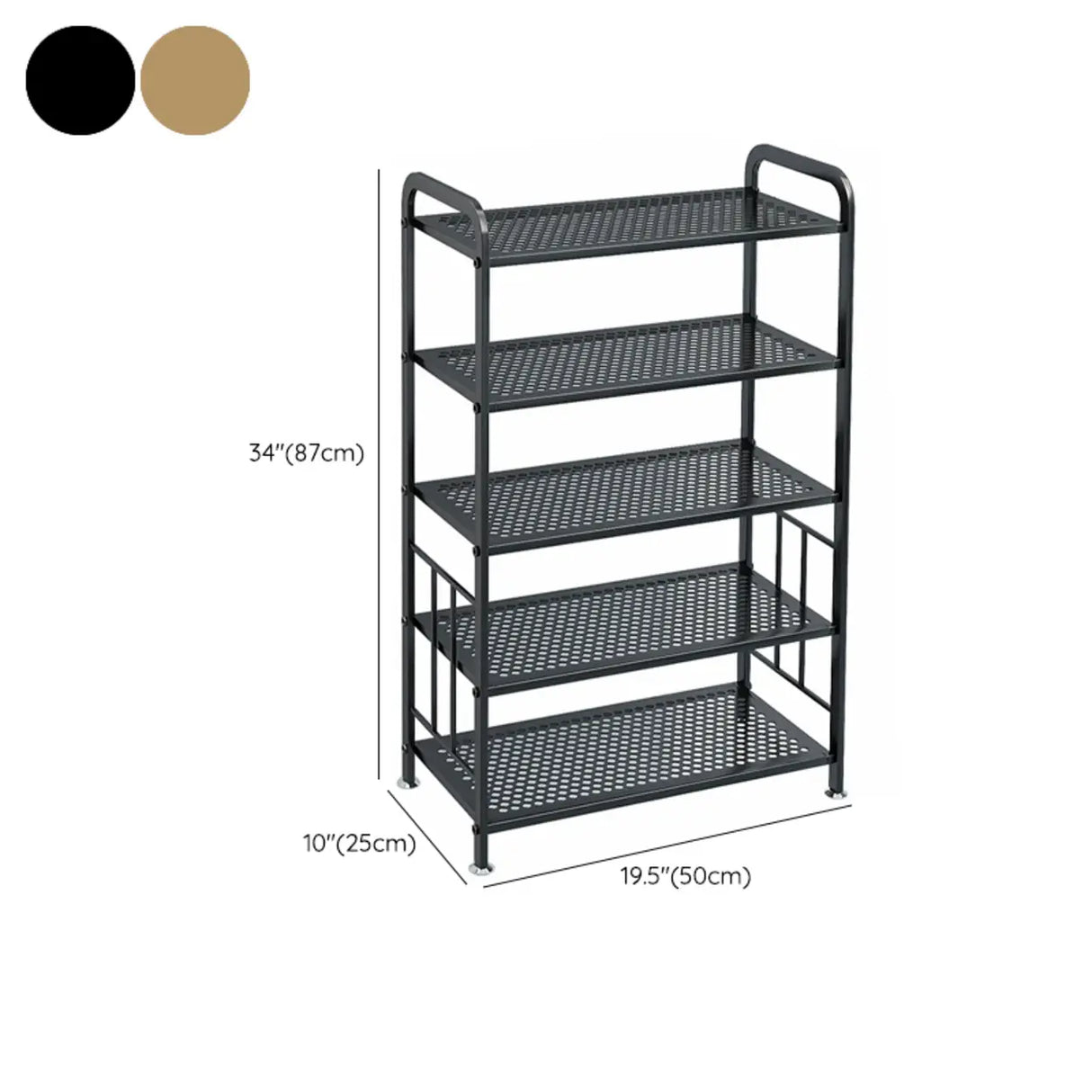 Adjustable Shelves Metal Hallway Gold Multi-tier Shoe Rack Image - 40