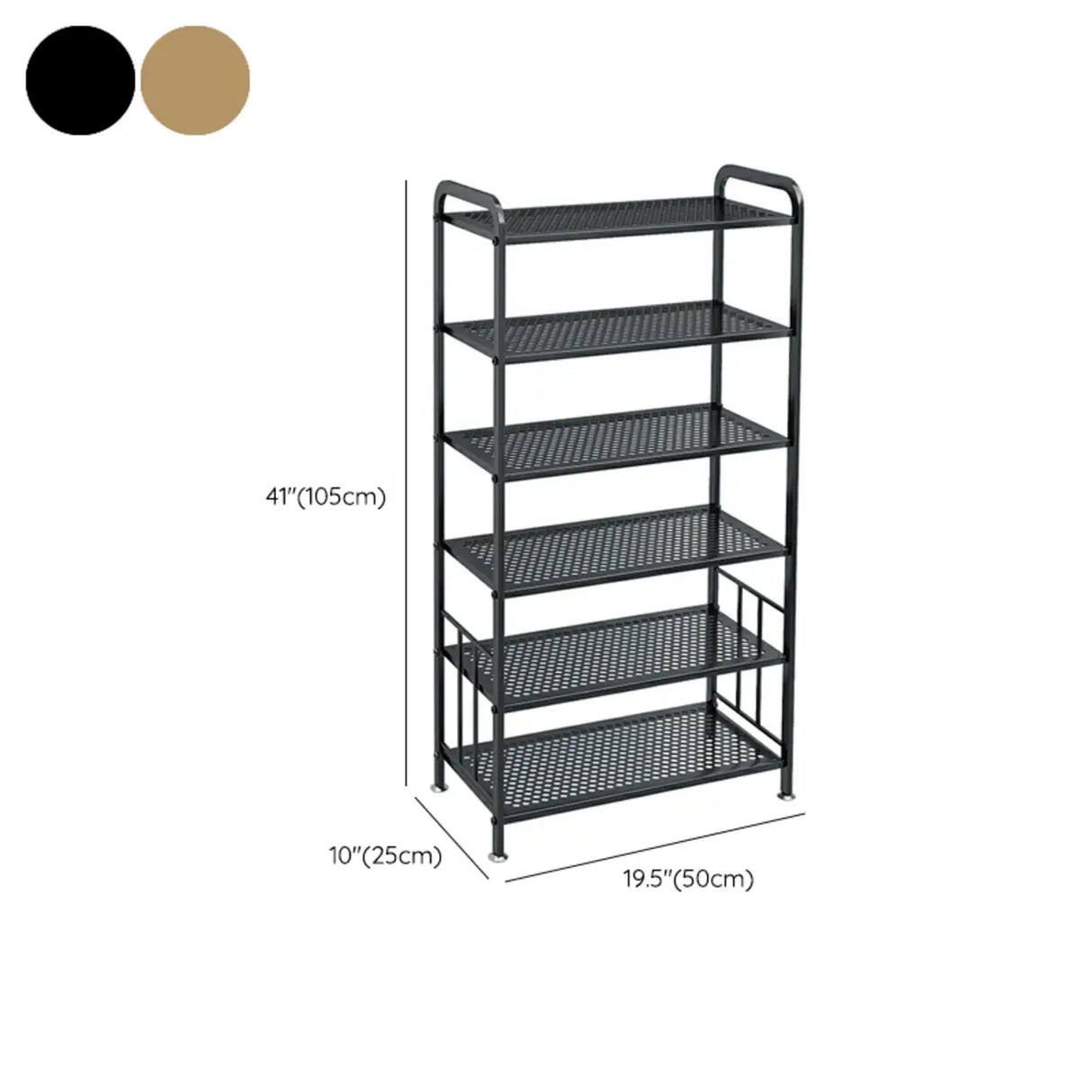 Adjustable Shelves Metal Hallway Gold Multi-tier Shoe Rack Image - 43