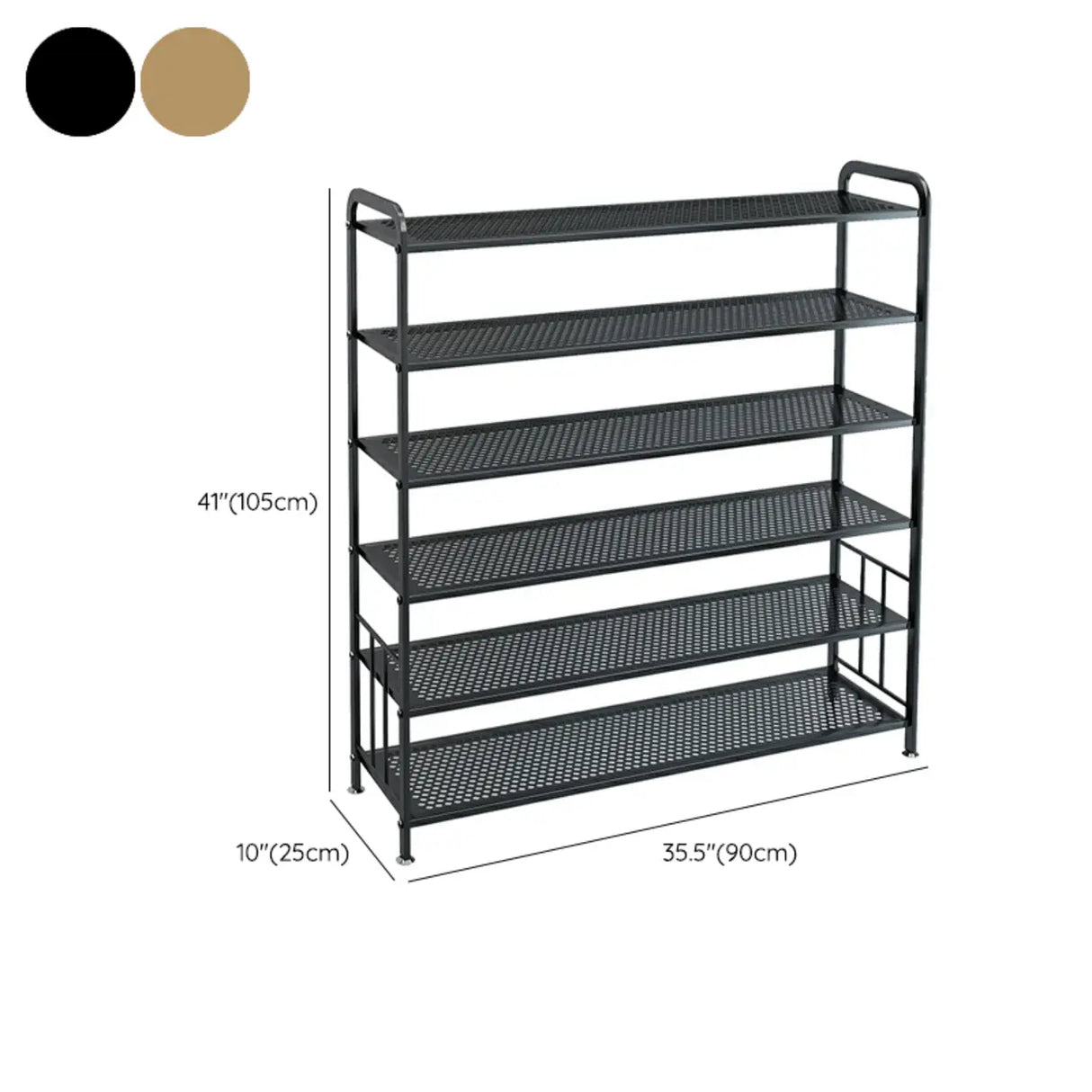 Adjustable Shelves Metal Hallway Gold Multi-tier Shoe Rack Image - 45