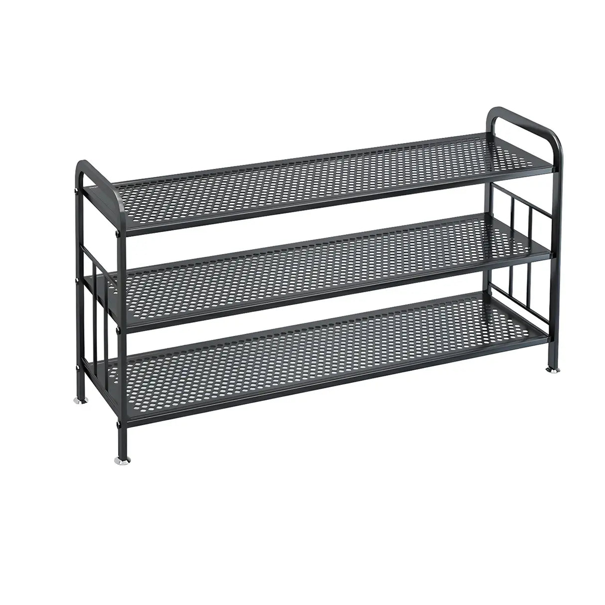 Adjustable Shelves Metal Hallway Gold Multi-tier Shoe Rack Image - 5