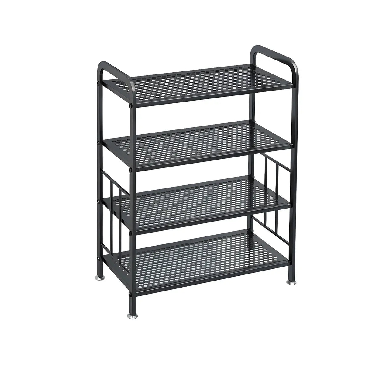 Adjustable Shelves Metal Hallway Gold Multi-tier Shoe Rack Image - 7
