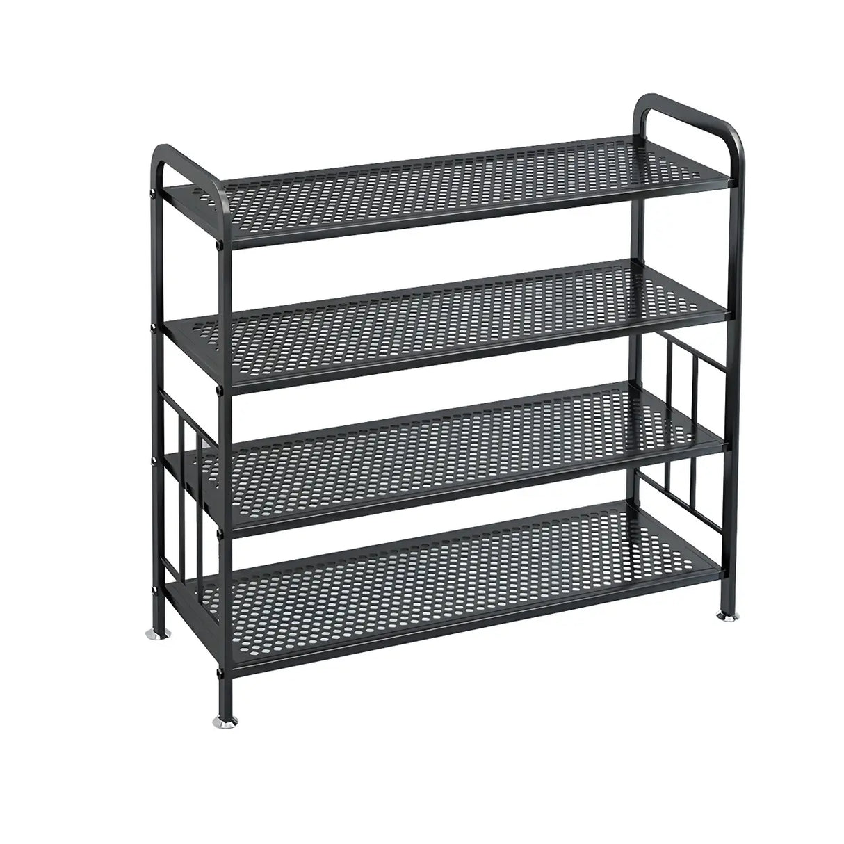 Adjustable Shelves Metal Hallway Gold Multi-tier Shoe Rack Image - 9
