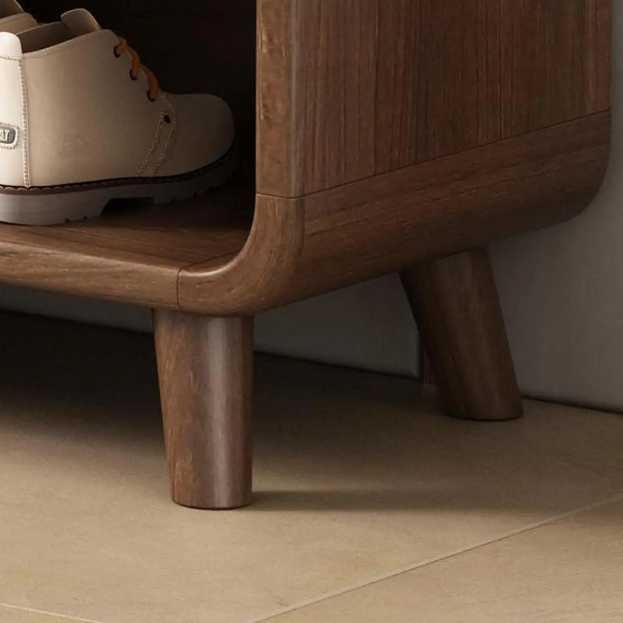 Adjustable Shelves Wood Entryway White Shoe Storage Cabinet Image - 16