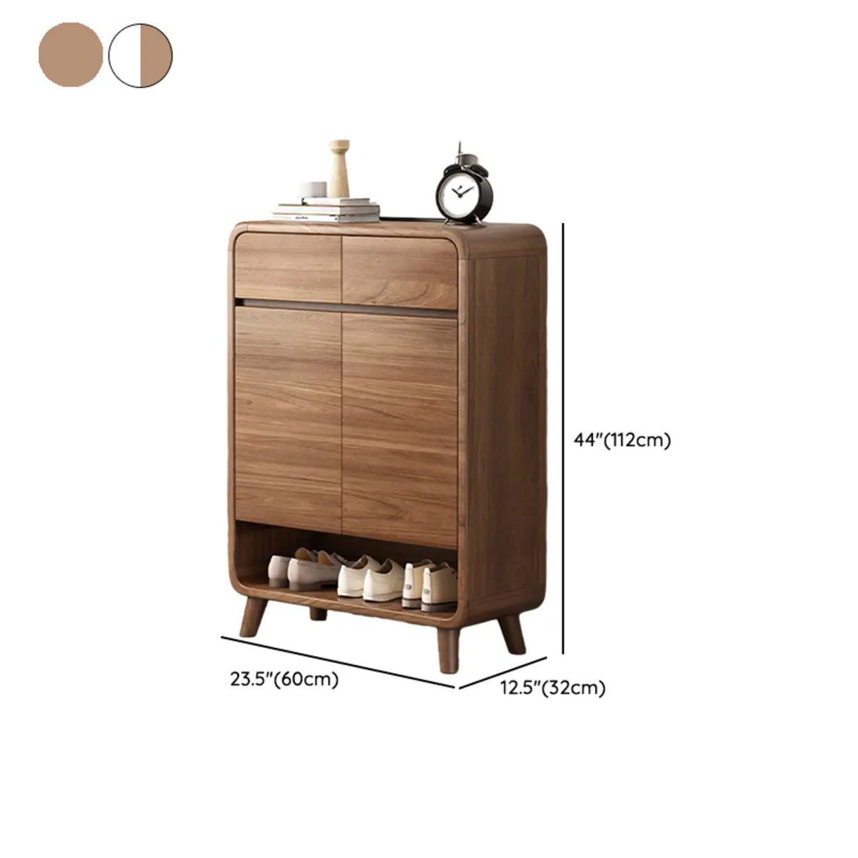 Adjustable Shelves Wood Entryway White Shoe Storage Cabinet