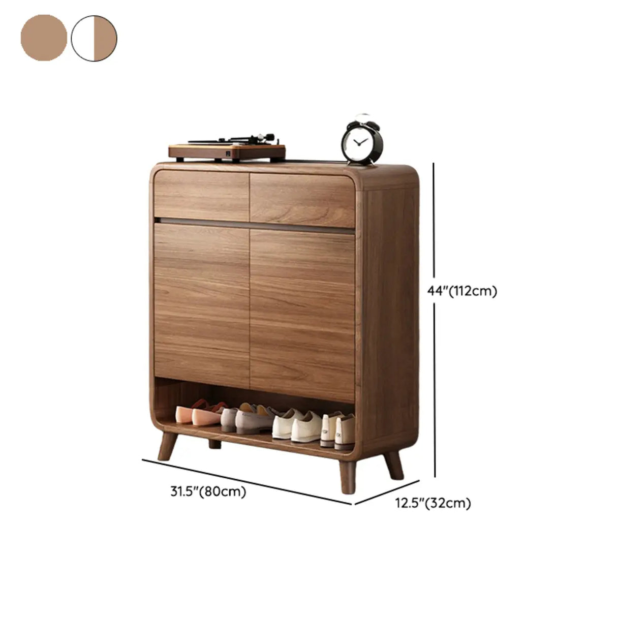 Adjustable Shelves Wood Entryway White Shoe Storage Cabinet Image - 24