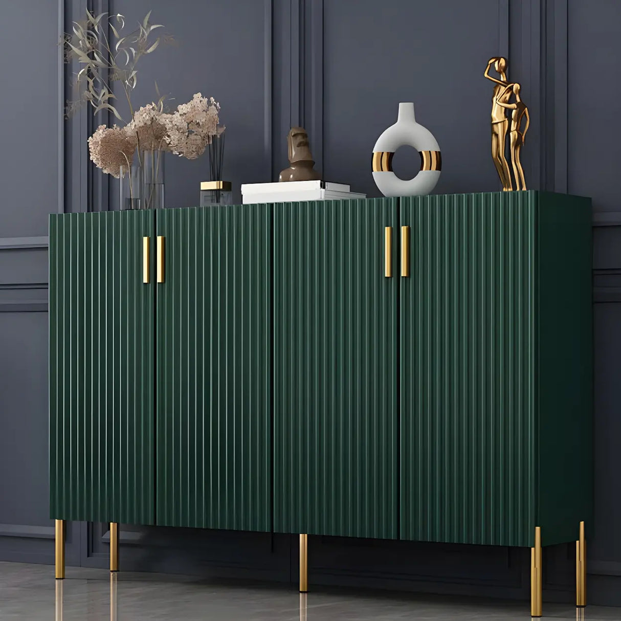 Adjustable Shelves Wood White Large Closed Back Shoe Cabinet Image - 10