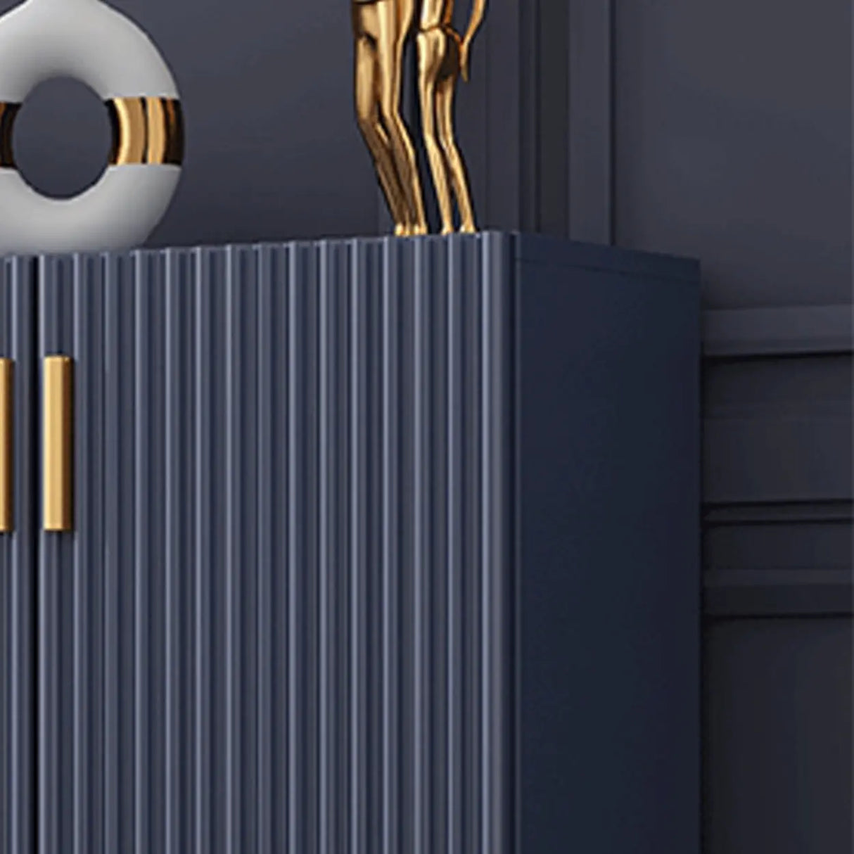 Adjustable Shelves Wood White Large Closed Back Shoe Cabinet Image - 11