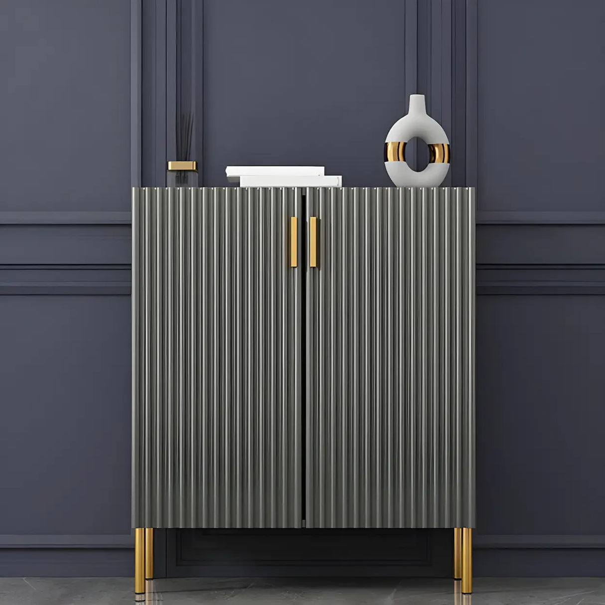 Adjustable Shelves Wood White Large Closed Back Shoe Cabinet Image - 14