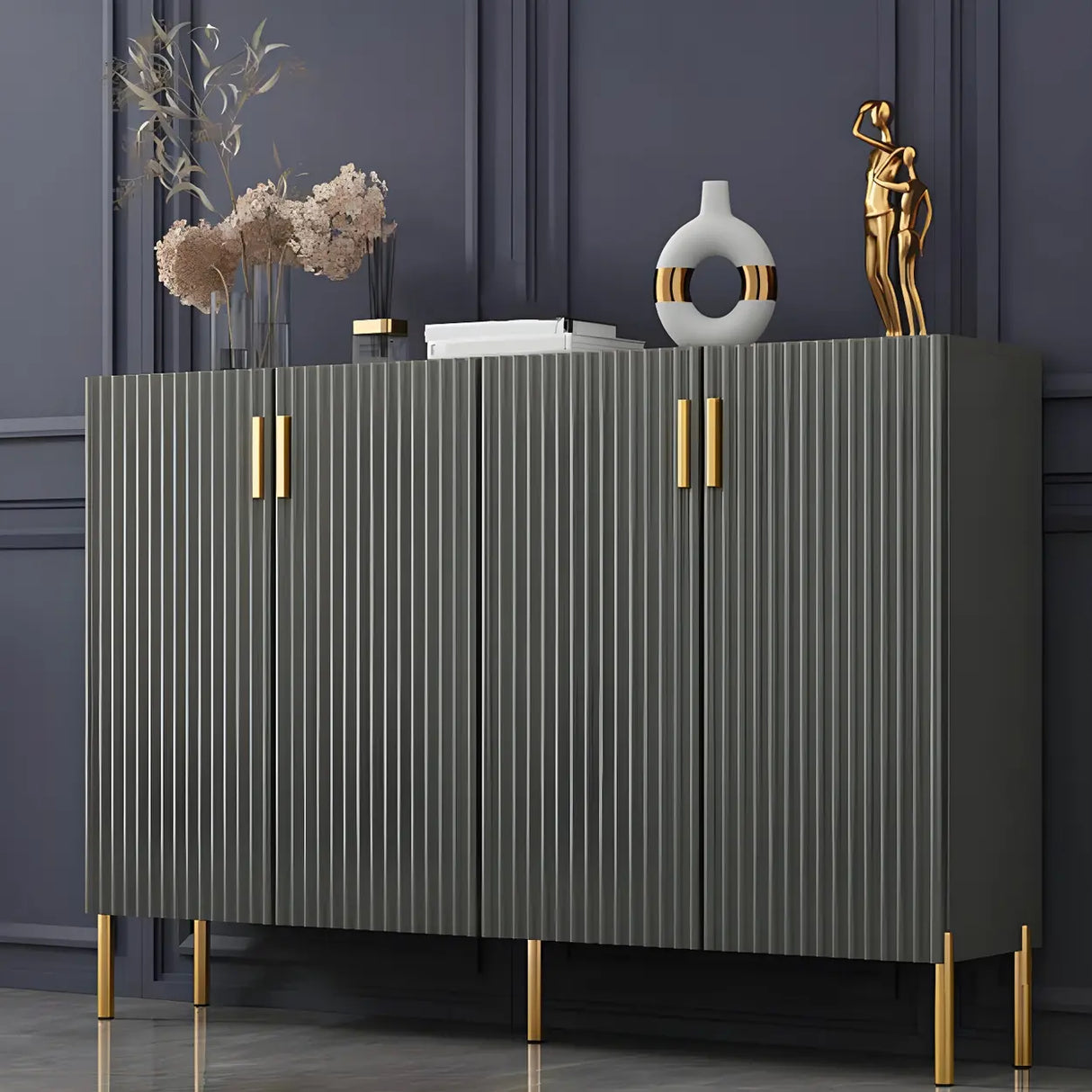 Adjustable Shelves Wood White Large Closed Back Shoe Cabinet Image - 15