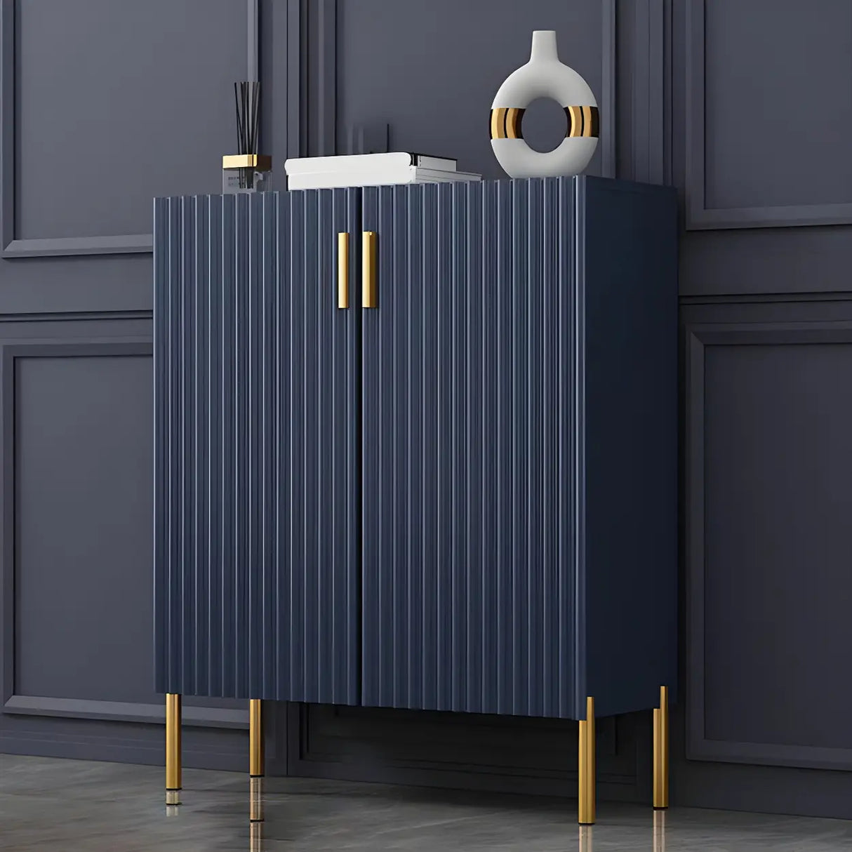 Adjustable Shelves Wood White Large Closed Back Shoe Cabinet Image - 18